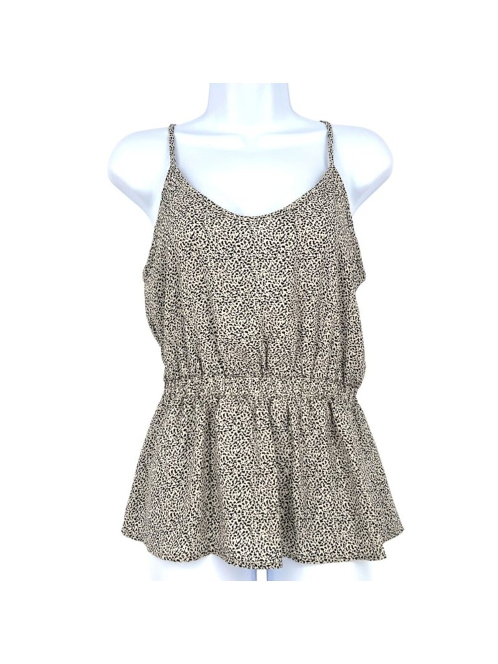 Sienna Sky Leopard Print Sleeveless Peplum Tank Blouse Top Size Small NWT